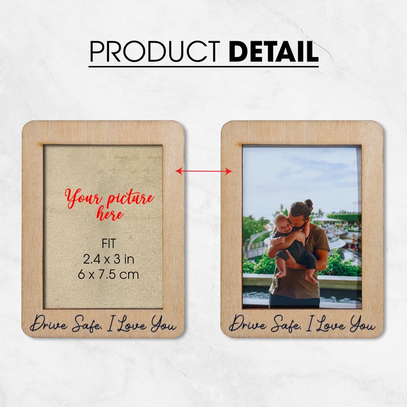 Drive Safe I Love You Photo Car Visor Clip - حامل صور لواقي السيارة لزوج الأب والأم - هدية عيد الأب 2025 - حامل صور بولارويد للسيارات - مشبك صور لأقنعة الشمس للسيارات - هدايا جديدة للسائق - Image 4